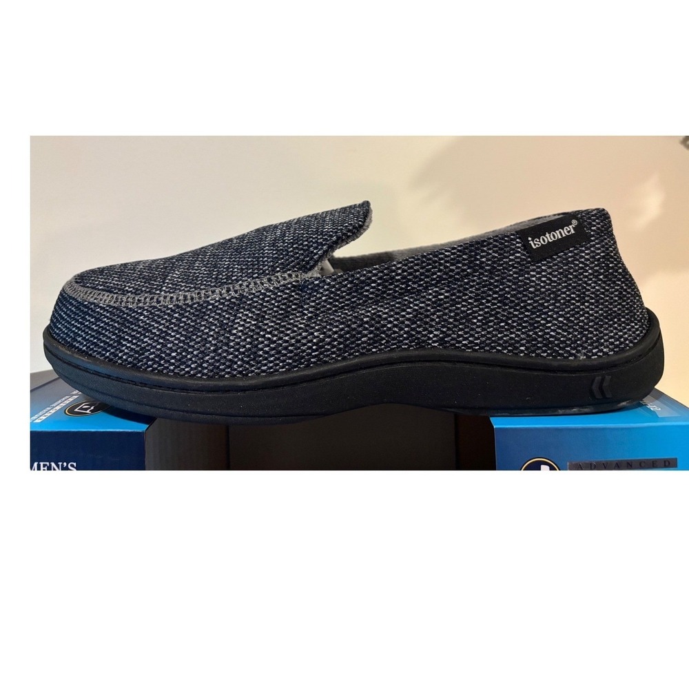 Isotoner Signature Slippers Mens XL 11-12 Navy Blue NEW Dan Marino Collection‎